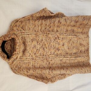 World Market Multicolor Knit Poncho, Cape Cowl Neck, Sweater Vest One Size